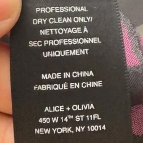 Alice + Olivia Velvet Flocked Sheer Chiffon Designer Blouse XS Black Seen on TV - Picture 12 of 13